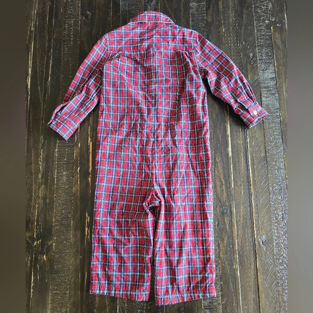 Ralph Lauren Baby Polo Romper 12 Months Red Plaid One Piece Outfit